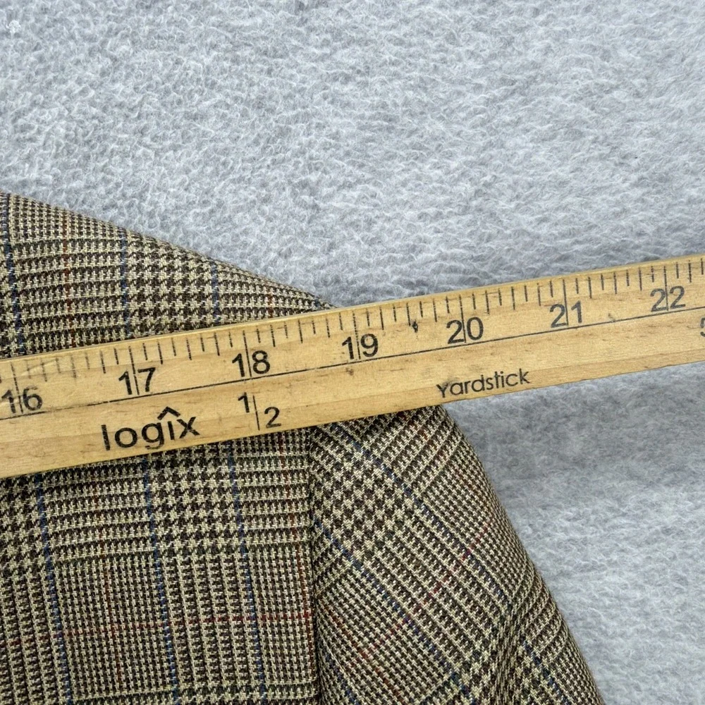 Tommy Hilfiger Blazer Mens 40‎ Brown Glen Plaid Silk Wool Sport Coat Suit Jacket
